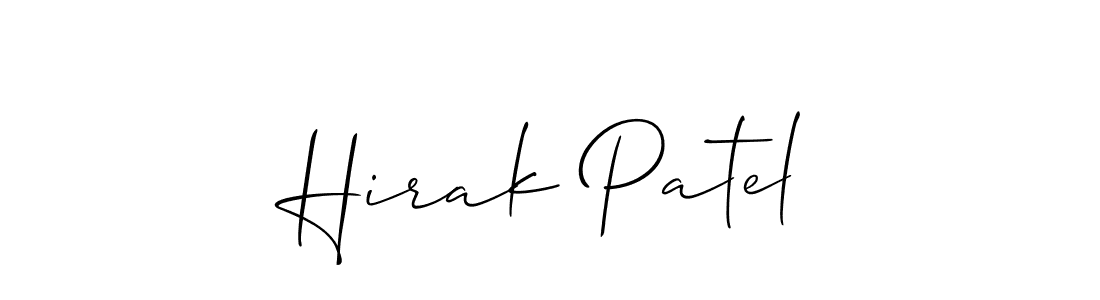 Make a beautiful signature design for name Hirak Patel. With this signature (Allison_Script) style, you can create a handwritten signature for free. Hirak Patel signature style 2 images and pictures png