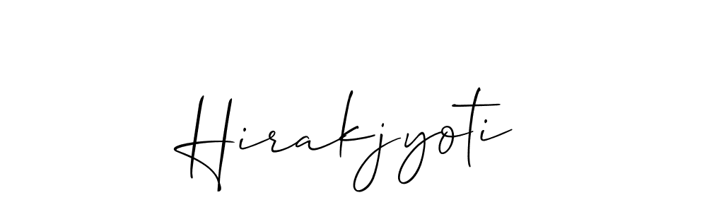How to make Hirakjyoti signature? Allison_Script is a professional autograph style. Create handwritten signature for Hirakjyoti name. Hirakjyoti signature style 2 images and pictures png