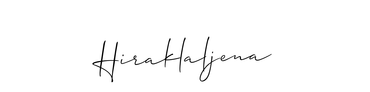 Also we have Hiraklaljena name is the best signature style. Create professional handwritten signature collection using Allison_Script autograph style. Hiraklaljena signature style 2 images and pictures png