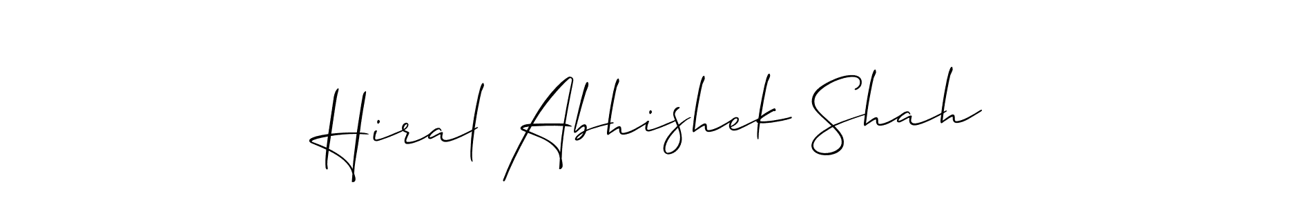 Use a signature maker to create a handwritten signature online. With this signature software, you can design (Allison_Script) your own signature for name Hiral Abhishek Shah. Hiral Abhishek Shah signature style 2 images and pictures png