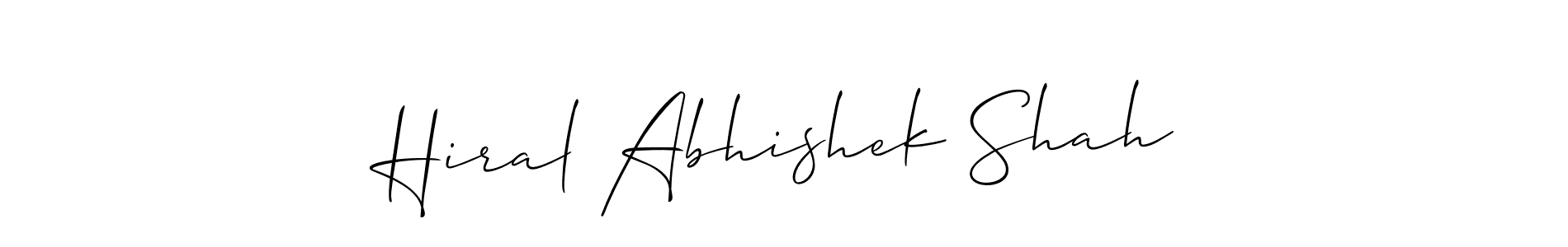 if you are searching for the best signature style for your name Hiral Abhishek Shah. so please give up your signature search. here we have designed multiple signature styles  using Allison_Script. Hiral Abhishek Shah signature style 2 images and pictures png