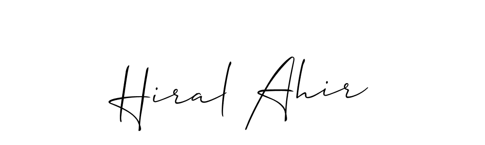 Similarly Allison_Script is the best handwritten signature design. Signature creator online .You can use it as an online autograph creator for name Hiral Ahir. Hiral Ahir signature style 2 images and pictures png