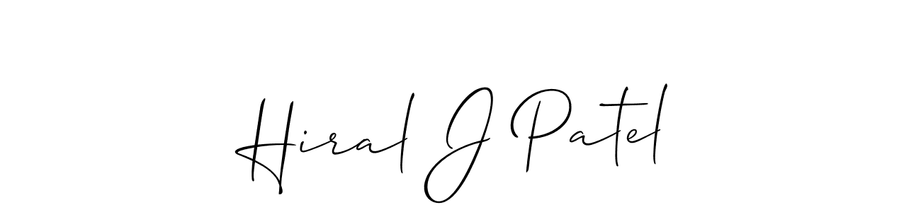 It looks lik you need a new signature style for name Hiral J Patel. Design unique handwritten (Allison_Script) signature with our free signature maker in just a few clicks. Hiral J Patel signature style 2 images and pictures png