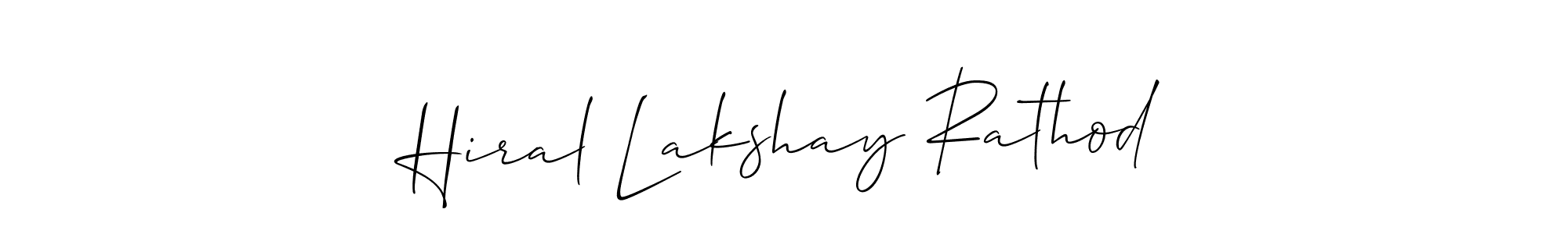 Also we have Hiral Lakshay Rathod name is the best signature style. Create professional handwritten signature collection using Allison_Script autograph style. Hiral Lakshay Rathod signature style 2 images and pictures png