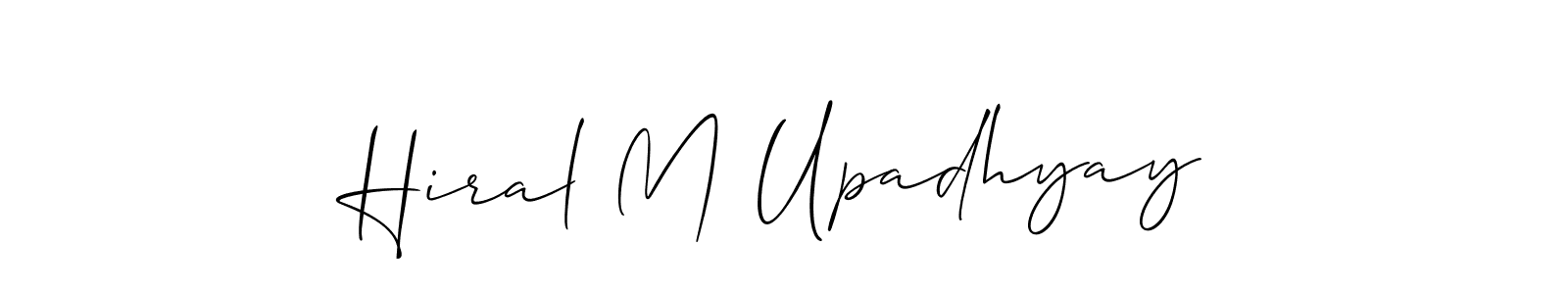 Make a beautiful signature design for name Hiral M Upadhyay. With this signature (Allison_Script) style, you can create a handwritten signature for free. Hiral M Upadhyay signature style 2 images and pictures png