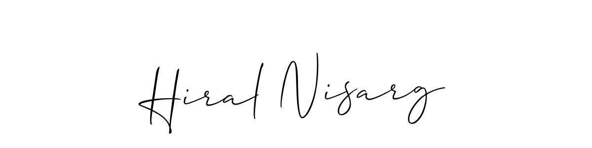 This is the best signature style for the Hiral Nisarg name. Also you like these signature font (Allison_Script). Mix name signature. Hiral Nisarg signature style 2 images and pictures png