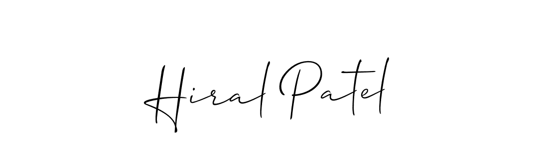 How to Draw Hiral Patel signature style? Allison_Script is a latest design signature styles for name Hiral Patel. Hiral Patel signature style 2 images and pictures png