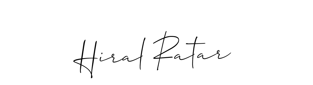 Similarly Allison_Script is the best handwritten signature design. Signature creator online .You can use it as an online autograph creator for name Hiral Ratar. Hiral Ratar signature style 2 images and pictures png