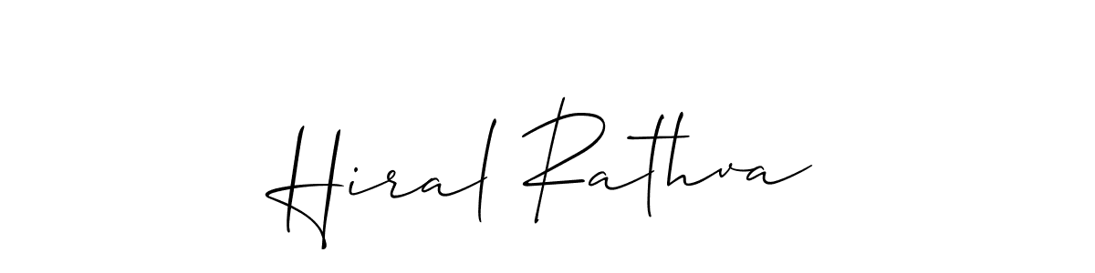 Hiral Rathva stylish signature style. Best Handwritten Sign (Allison_Script) for my name. Handwritten Signature Collection Ideas for my name Hiral Rathva. Hiral Rathva signature style 2 images and pictures png