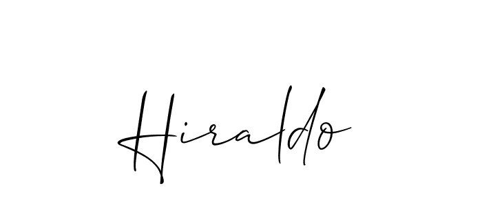 It looks lik you need a new signature style for name Hiraldo. Design unique handwritten (Allison_Script) signature with our free signature maker in just a few clicks. Hiraldo signature style 2 images and pictures png
