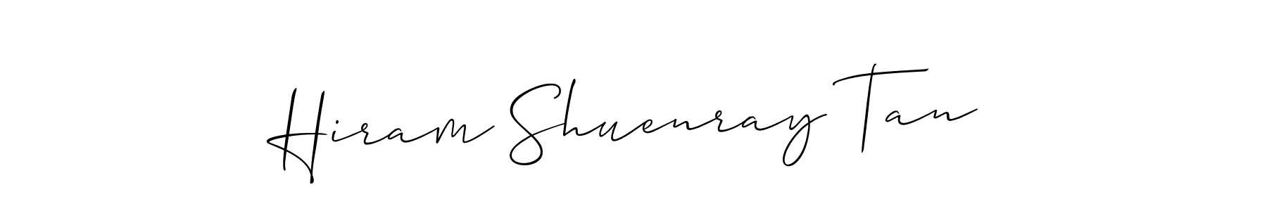 You should practise on your own different ways (Allison_Script) to write your name (Hiram Shuenray Tan) in signature. don't let someone else do it for you. Hiram Shuenray Tan signature style 2 images and pictures png