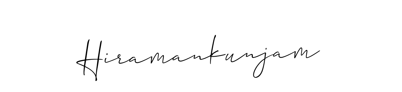 Also You can easily find your signature by using the search form. We will create Hiramankunjam name handwritten signature images for you free of cost using Allison_Script sign style. Hiramankunjam signature style 2 images and pictures png
