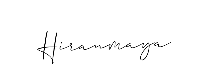 How to make Hiranmaya name signature. Use Allison_Script style for creating short signs online. This is the latest handwritten sign. Hiranmaya signature style 2 images and pictures png