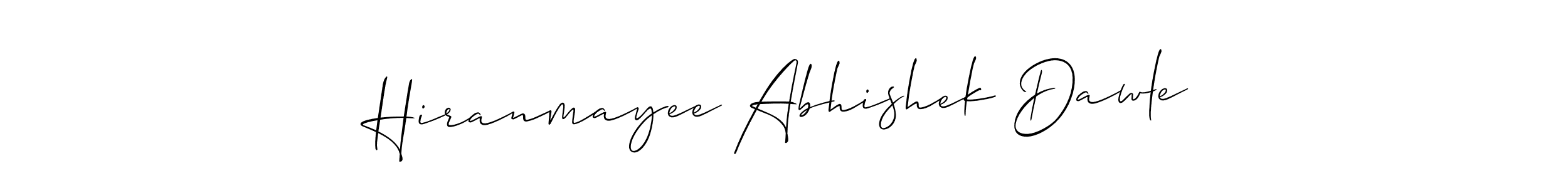 How to Draw Hiranmayee Abhishek Dawle signature style? Allison_Script is a latest design signature styles for name Hiranmayee Abhishek Dawle. Hiranmayee Abhishek Dawle signature style 2 images and pictures png