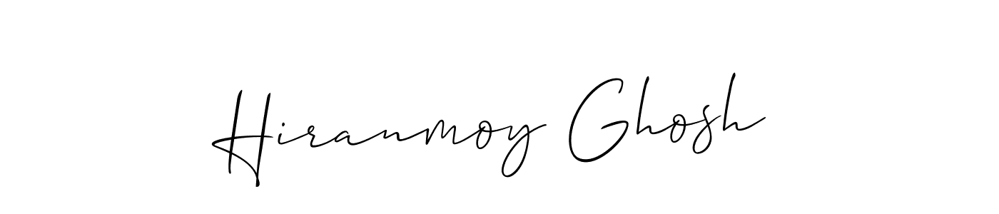 Create a beautiful signature design for name Hiranmoy Ghosh. With this signature (Allison_Script) fonts, you can make a handwritten signature for free. Hiranmoy Ghosh signature style 2 images and pictures png