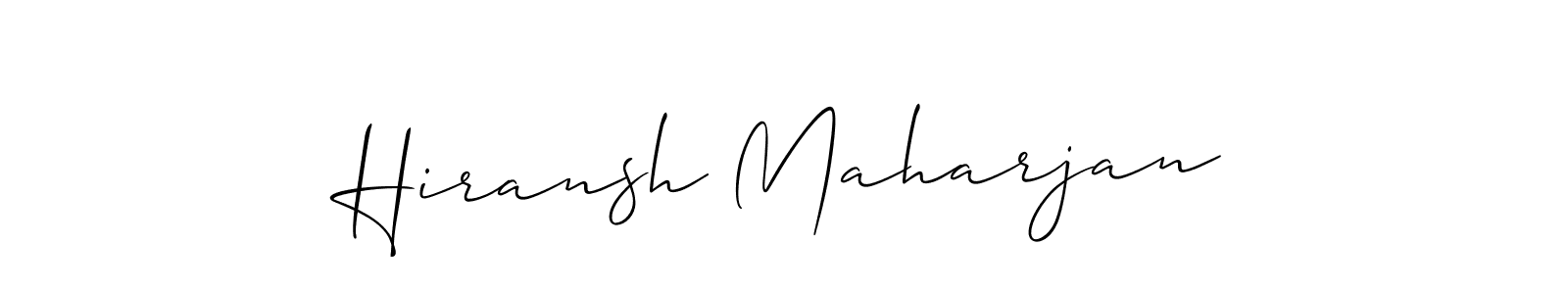 Allison_Script is a professional signature style that is perfect for those who want to add a touch of class to their signature. It is also a great choice for those who want to make their signature more unique. Get Hiransh Maharjan name to fancy signature for free. Hiransh Maharjan signature style 2 images and pictures png