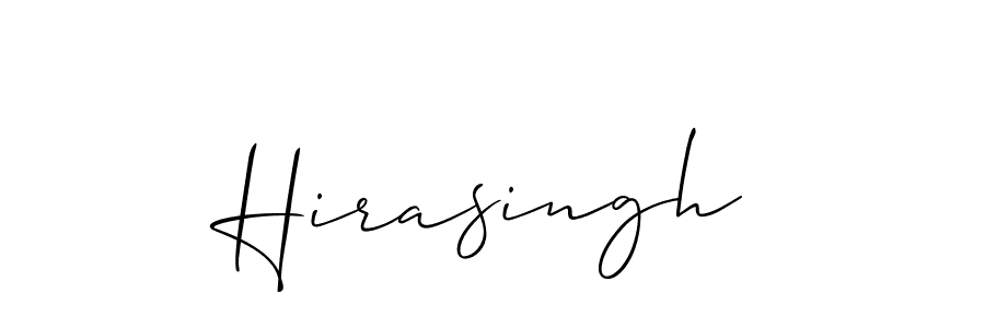 Use a signature maker to create a handwritten signature online. With this signature software, you can design (Allison_Script) your own signature for name Hirasingh. Hirasingh signature style 2 images and pictures png