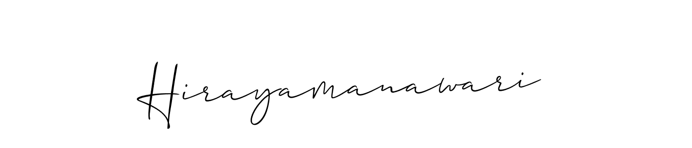 Similarly Allison_Script is the best handwritten signature design. Signature creator online .You can use it as an online autograph creator for name Hirayamanawari. Hirayamanawari signature style 2 images and pictures png