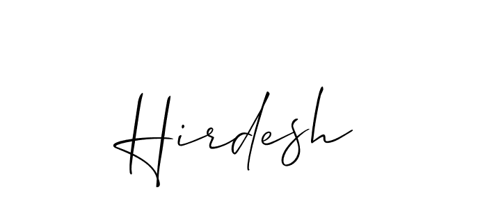 Design your own signature with our free online signature maker. With this signature software, you can create a handwritten (Allison_Script) signature for name Hirdesh. Hirdesh signature style 2 images and pictures png