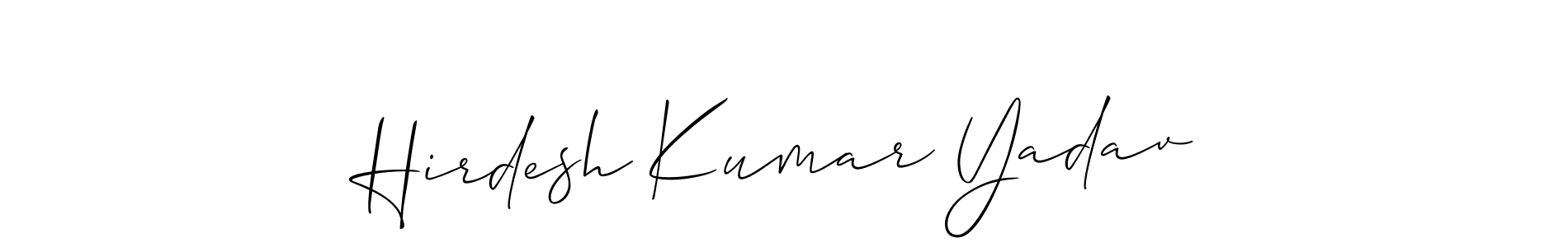 You should practise on your own different ways (Allison_Script) to write your name (Hirdesh Kumar Yadav) in signature. don't let someone else do it for you. Hirdesh Kumar Yadav signature style 2 images and pictures png