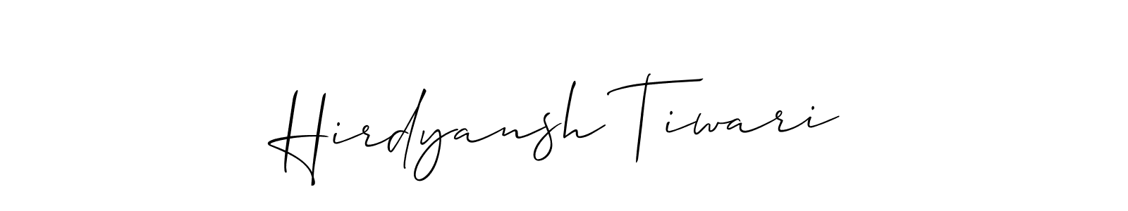 How to make Hirdyansh Tiwari name signature. Use Allison_Script style for creating short signs online. This is the latest handwritten sign. Hirdyansh Tiwari signature style 2 images and pictures png
