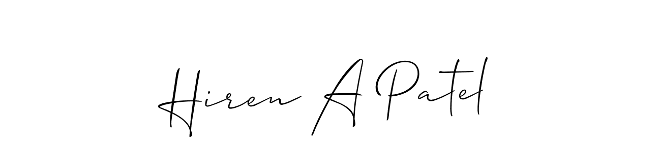 Make a beautiful signature design for name Hiren A Patel. Use this online signature maker to create a handwritten signature for free. Hiren A Patel signature style 2 images and pictures png
