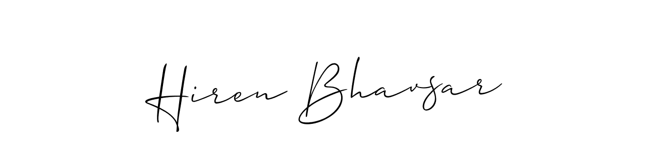 Design your own signature with our free online signature maker. With this signature software, you can create a handwritten (Allison_Script) signature for name Hiren Bhavsar. Hiren Bhavsar signature style 2 images and pictures png
