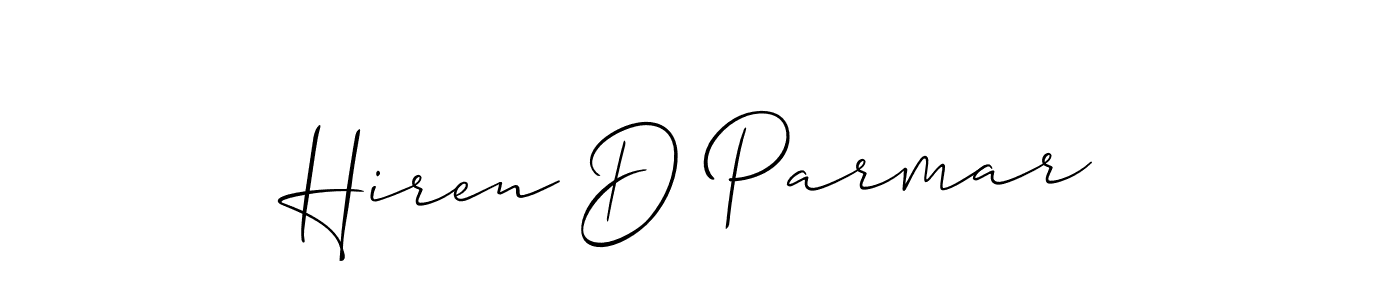 It looks lik you need a new signature style for name Hiren D Parmar. Design unique handwritten (Allison_Script) signature with our free signature maker in just a few clicks. Hiren D Parmar signature style 2 images and pictures png