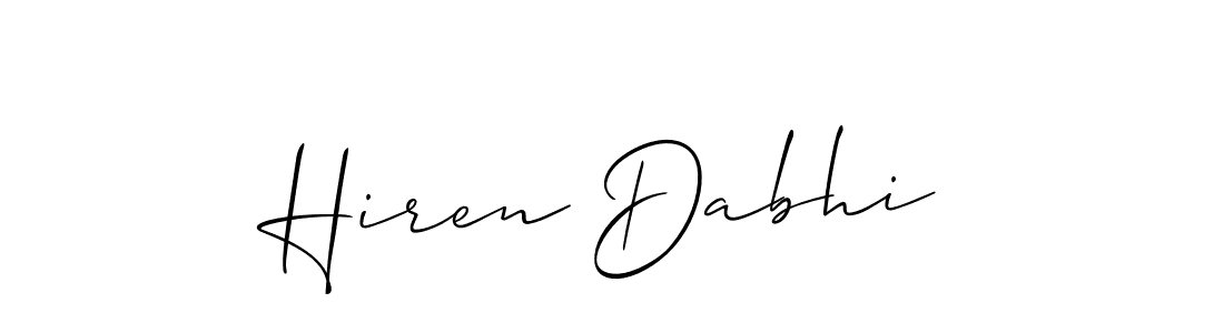 Make a short Hiren Dabhi signature style. Manage your documents anywhere anytime using Allison_Script. Create and add eSignatures, submit forms, share and send files easily. Hiren Dabhi signature style 2 images and pictures png