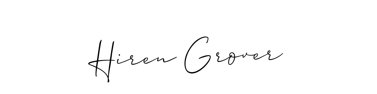Hiren Grover stylish signature style. Best Handwritten Sign (Allison_Script) for my name. Handwritten Signature Collection Ideas for my name Hiren Grover. Hiren Grover signature style 2 images and pictures png