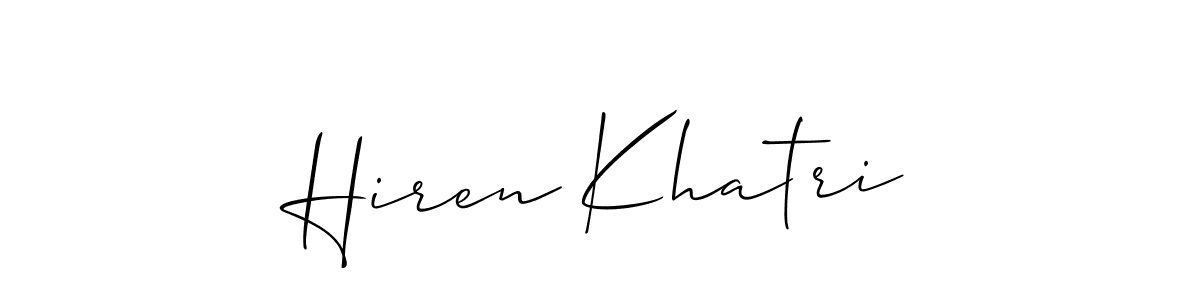 This is the best signature style for the Hiren Khatri name. Also you like these signature font (Allison_Script). Mix name signature. Hiren Khatri signature style 2 images and pictures png