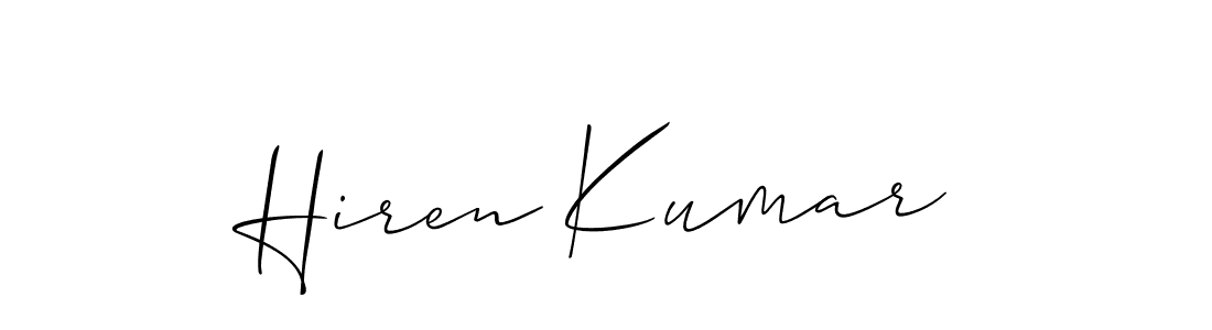 Design your own signature with our free online signature maker. With this signature software, you can create a handwritten (Allison_Script) signature for name Hiren Kumar. Hiren Kumar signature style 2 images and pictures png