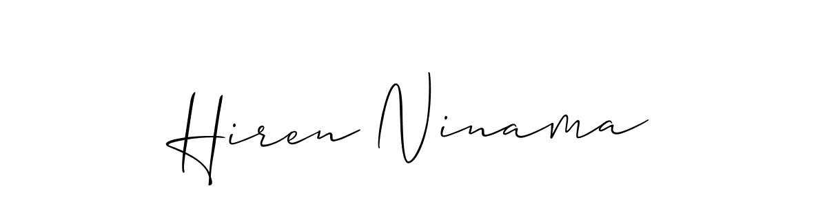 Design your own signature with our free online signature maker. With this signature software, you can create a handwritten (Allison_Script) signature for name Hiren Ninama. Hiren Ninama signature style 2 images and pictures png
