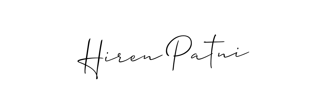 Hiren Patni stylish signature style. Best Handwritten Sign (Allison_Script) for my name. Handwritten Signature Collection Ideas for my name Hiren Patni. Hiren Patni signature style 2 images and pictures png
