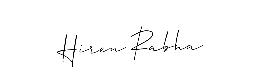 Make a beautiful signature design for name Hiren Rabha. With this signature (Allison_Script) style, you can create a handwritten signature for free. Hiren Rabha signature style 2 images and pictures png