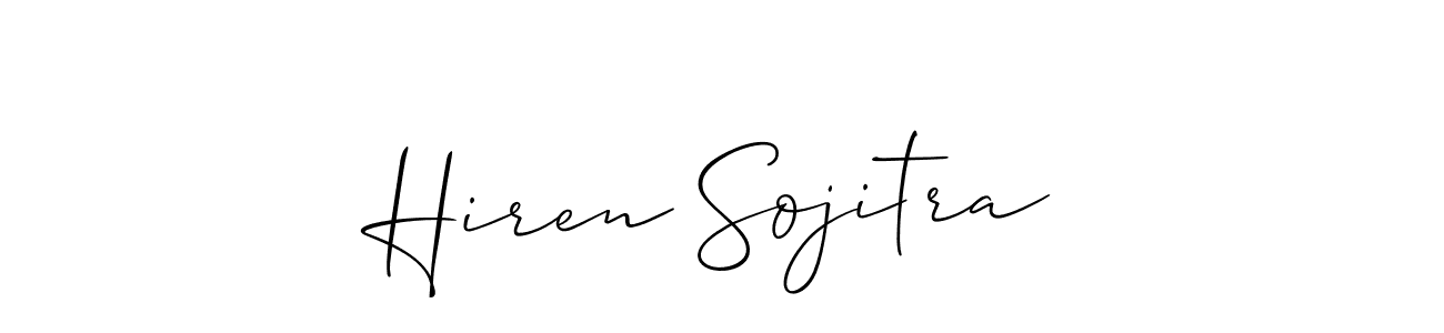 How to make Hiren Sojitra signature? Allison_Script is a professional autograph style. Create handwritten signature for Hiren Sojitra name. Hiren Sojitra signature style 2 images and pictures png