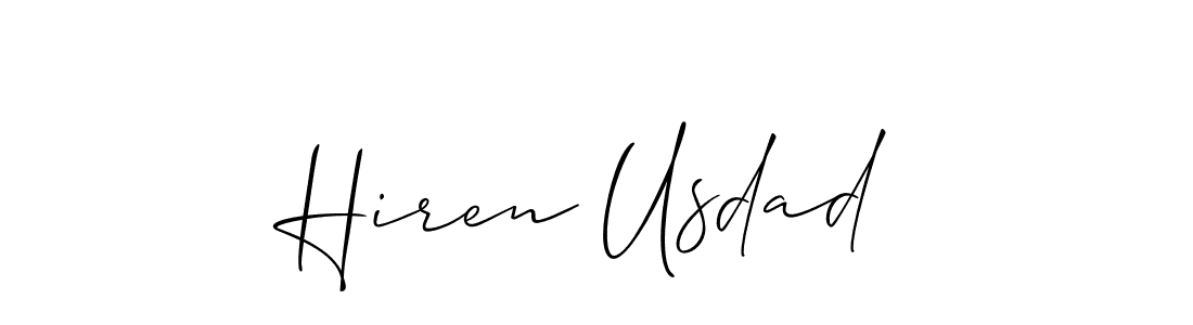 How to make Hiren Usdad signature? Allison_Script is a professional autograph style. Create handwritten signature for Hiren Usdad name. Hiren Usdad signature style 2 images and pictures png