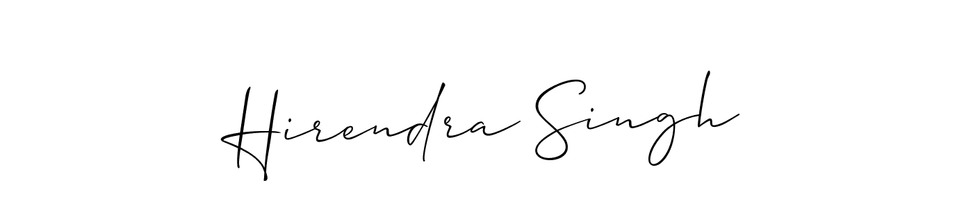 How to make Hirendra Singh name signature. Use Allison_Script style for creating short signs online. This is the latest handwritten sign. Hirendra Singh signature style 2 images and pictures png
