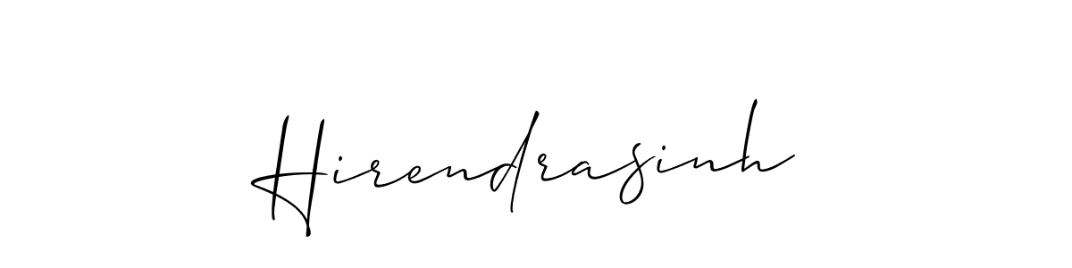 It looks lik you need a new signature style for name Hirendrasinh. Design unique handwritten (Allison_Script) signature with our free signature maker in just a few clicks. Hirendrasinh signature style 2 images and pictures png