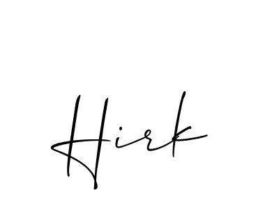 Make a beautiful signature design for name Hirk. With this signature (Allison_Script) style, you can create a handwritten signature for free. Hirk signature style 2 images and pictures png