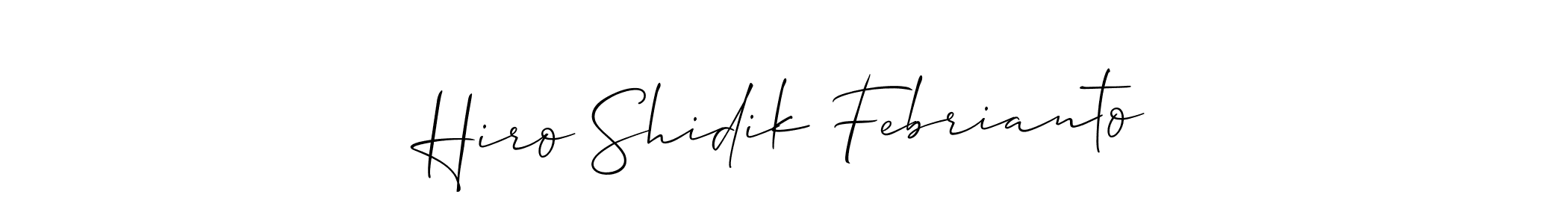 It looks lik you need a new signature style for name Hiro Shidik Febrianto. Design unique handwritten (Allison_Script) signature with our free signature maker in just a few clicks. Hiro Shidik Febrianto signature style 2 images and pictures png
