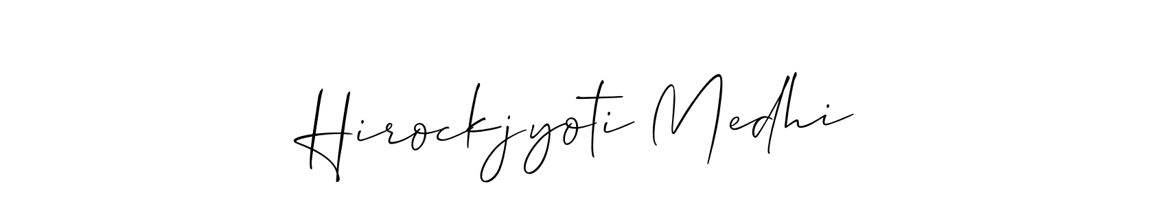 if you are searching for the best signature style for your name Hirockjyoti Medhi. so please give up your signature search. here we have designed multiple signature styles  using Allison_Script. Hirockjyoti Medhi signature style 2 images and pictures png