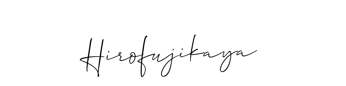 How to make Hirofujikaya signature? Allison_Script is a professional autograph style. Create handwritten signature for Hirofujikaya name. Hirofujikaya signature style 2 images and pictures png