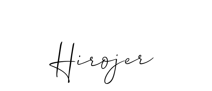 The best way (Allison_Script) to make a short signature is to pick only two or three words in your name. The name Hirojer include a total of six letters. For converting this name. Hirojer signature style 2 images and pictures png