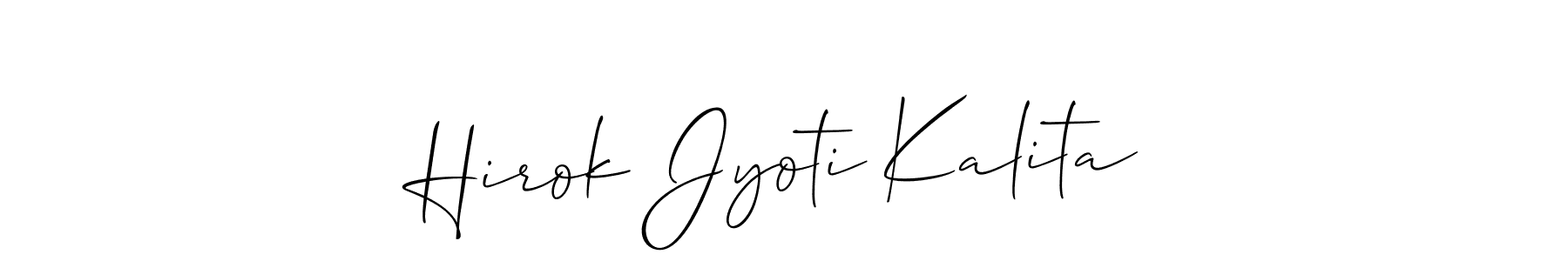 You should practise on your own different ways (Allison_Script) to write your name (Hirok Jyoti Kalita) in signature. don't let someone else do it for you. Hirok Jyoti Kalita signature style 2 images and pictures png