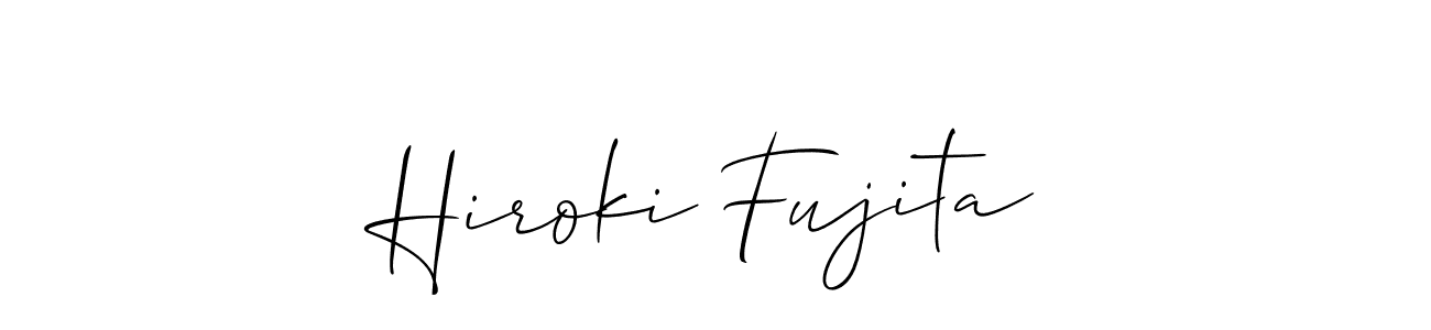 How to make Hiroki Fujita name signature. Use Allison_Script style for creating short signs online. This is the latest handwritten sign. Hiroki Fujita signature style 2 images and pictures png