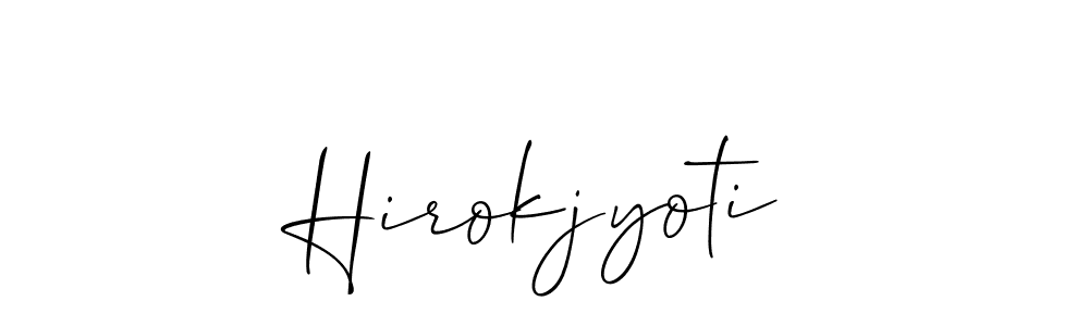 Make a beautiful signature design for name Hirokjyoti. With this signature (Allison_Script) style, you can create a handwritten signature for free. Hirokjyoti signature style 2 images and pictures png