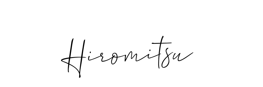 Make a beautiful signature design for name Hiromitsu. With this signature (Allison_Script) style, you can create a handwritten signature for free. Hiromitsu signature style 2 images and pictures png