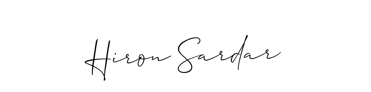 Allison_Script is a professional signature style that is perfect for those who want to add a touch of class to their signature. It is also a great choice for those who want to make their signature more unique. Get Hiron Sardar name to fancy signature for free. Hiron Sardar signature style 2 images and pictures png