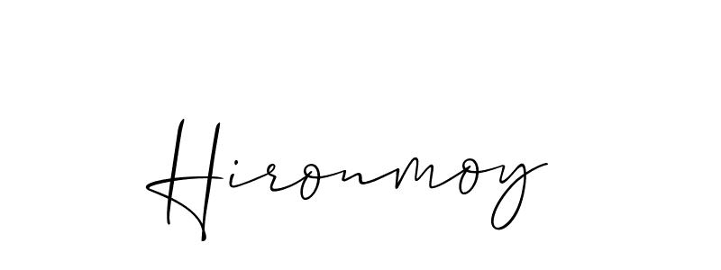 Make a beautiful signature design for name Hironmoy. With this signature (Allison_Script) style, you can create a handwritten signature for free. Hironmoy signature style 2 images and pictures png